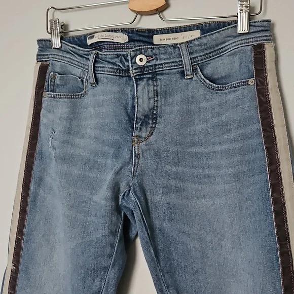 Anthropolgie Pilcro And The Letterpress Slim Boyfriend Distressed Jeans Blue 27 - Picture 2 of 12